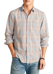 Faherty Men's Sunwashed Chambray Long Sleeve Shirt, Large, Pink