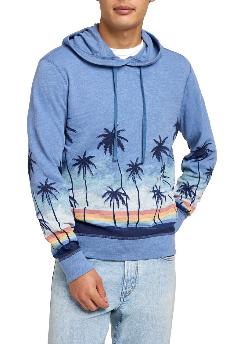 Faherty Men's Sunwashed Slub Hoodie, Small, Palm Rainbow Ombre | Father's Day Gift Idea