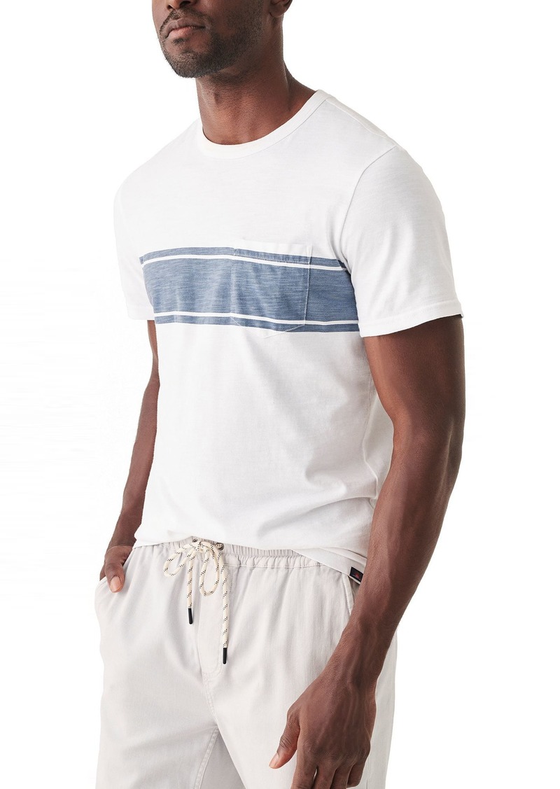 Faherty Men's Surf Strip Sunwashed T-Shirt, Small, White | Father's Day Gift Idea