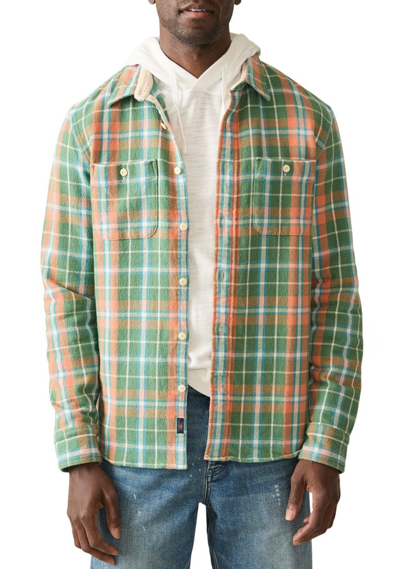 Faherty Men's The Surf Flannel, Small, Green