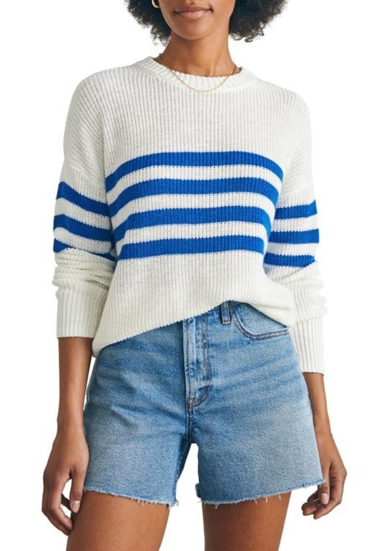 Faherty Miramar Stripe Linen & Organic Cotton Sweater