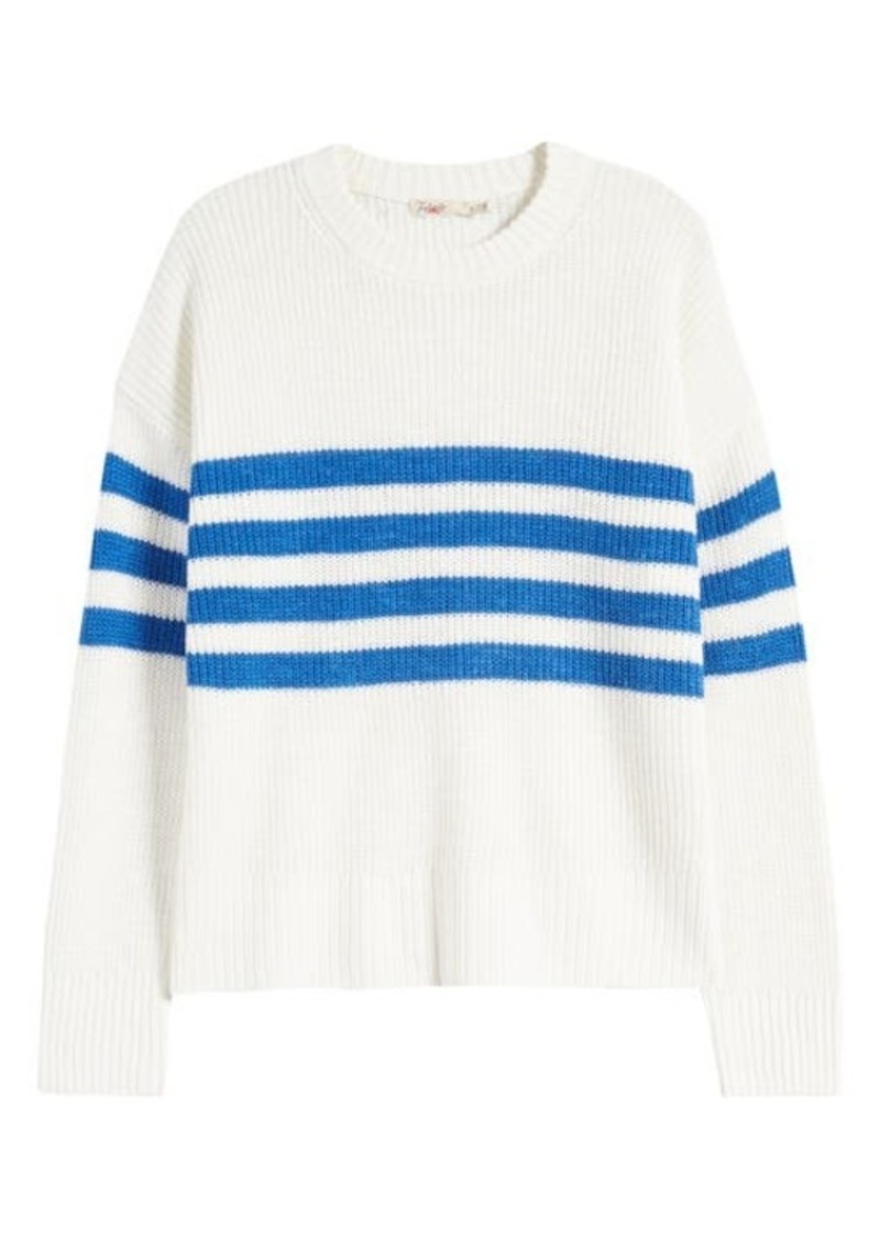 Faherty Miramar Stripe Linen & Organic Cotton Sweater