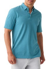 Faherty Movement Stripe Piqué Polo in Island Teal Feeder at Nordstrom Rack