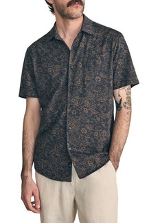 Faherty Print Short Sleeve Cotton Button-Up Shirt