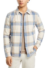Faherty The Surf Flannel Long Sleeve Printed Button Front Shirt