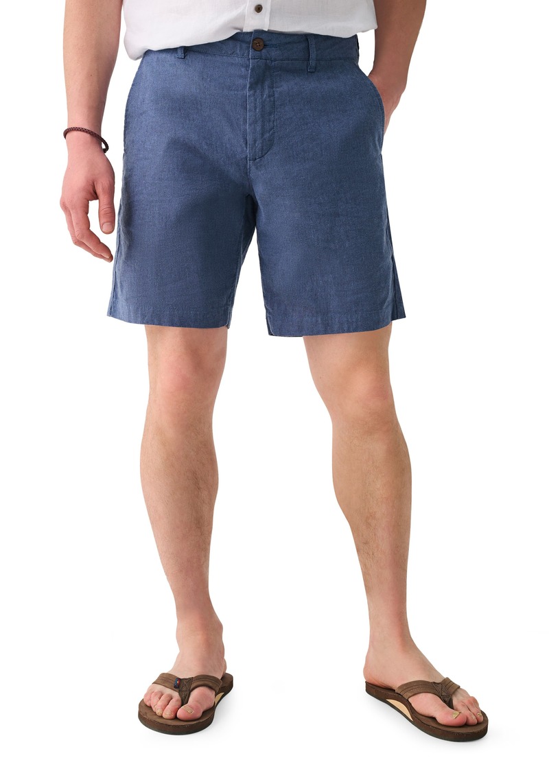 Faherty Tradewindes Linen Blend Chino Shorts in Night Sea at Nordstrom Rack