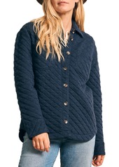 Faherty Women's Epic Quilted Fleece Overshirt, Small, White