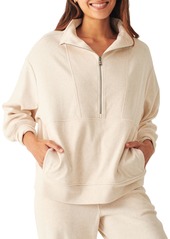 Faherty Women's Legend Lounge Half Zip Sweatshirt, Large, White