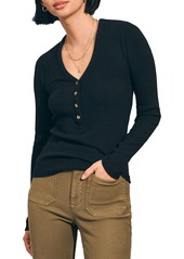 Faherty Women's Legend Rib Henley, XL, Black