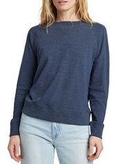 Faherty Women's Sunwashed Slub Crewneck, XS, Blue