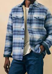 Faherty High Pile Fleece Lined Wool Cpo Shirt Jacket In Mountain Mist Plaid