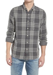 FAHERTY The Tony Doublecloth Long Sleeve Button-Down Shirt in Graphite Mist at Nordstrom