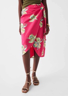 Faherty Pacifica Seersucker Wrap Skirt In Orchid Blossom