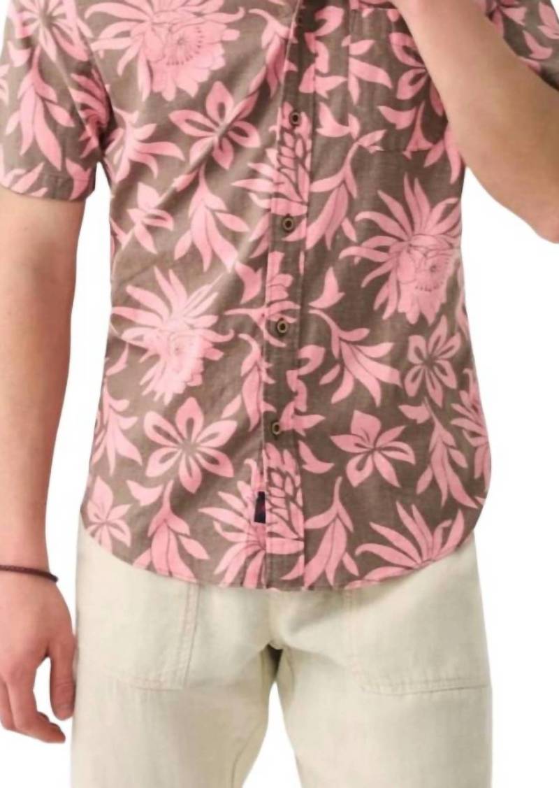 Faherty Short Sleeve Breeze Shirt In Cedar Beach Blossom