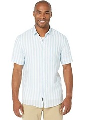 Faherty Short Sleeve Striped Linen Shirt