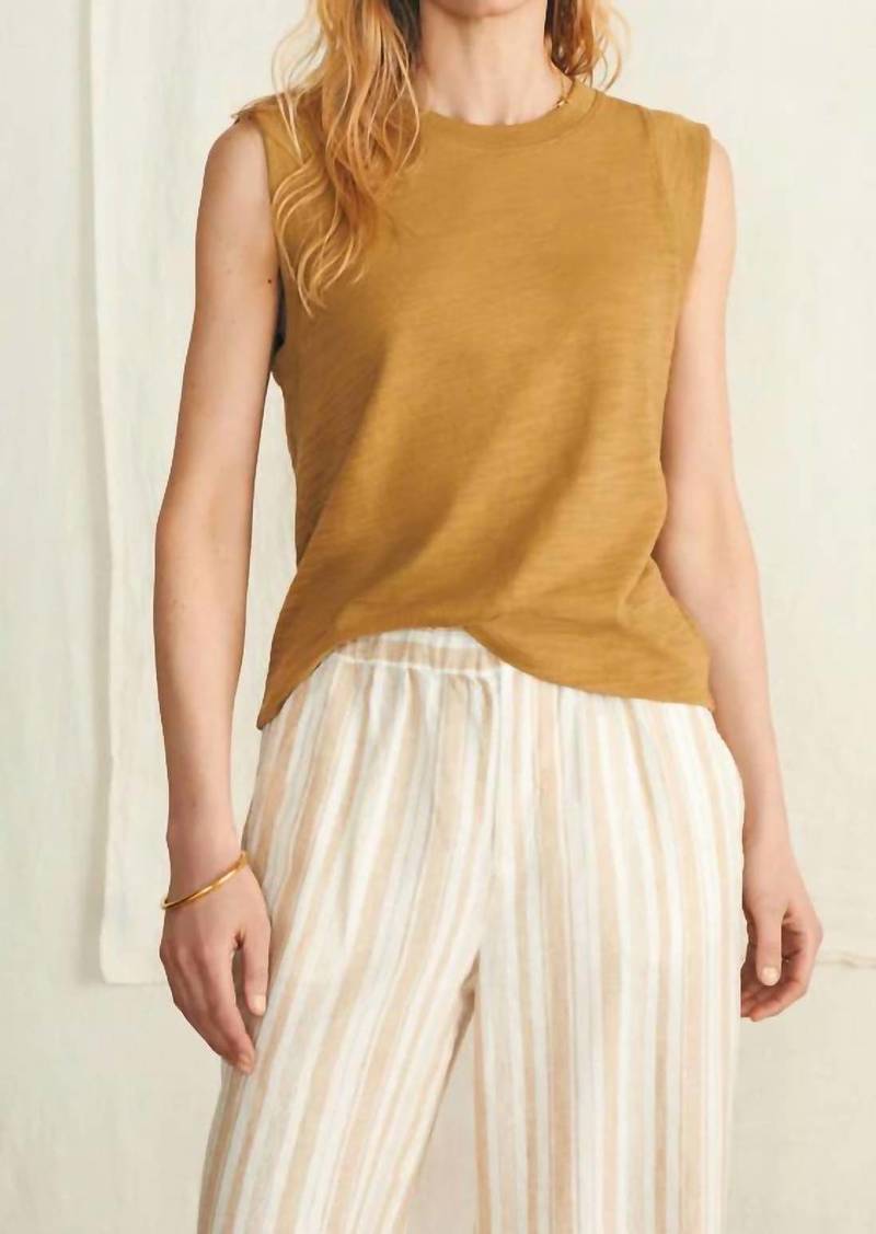 Faherty Sunwashed Slub Muscle Tank In Dull Gold