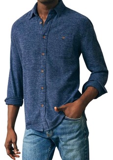 Faherty Super Brushed Flannel Shirt In Navy
