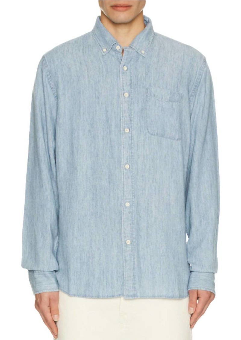 Faherty Tried And True Chambray Shirt In Vintage Indigo