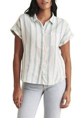 Faherty Avery Stripe Linen Button-Up Shirt