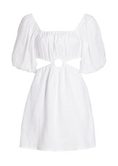Faithfull the Brand Almero Cut-Out Linen Mini Dress