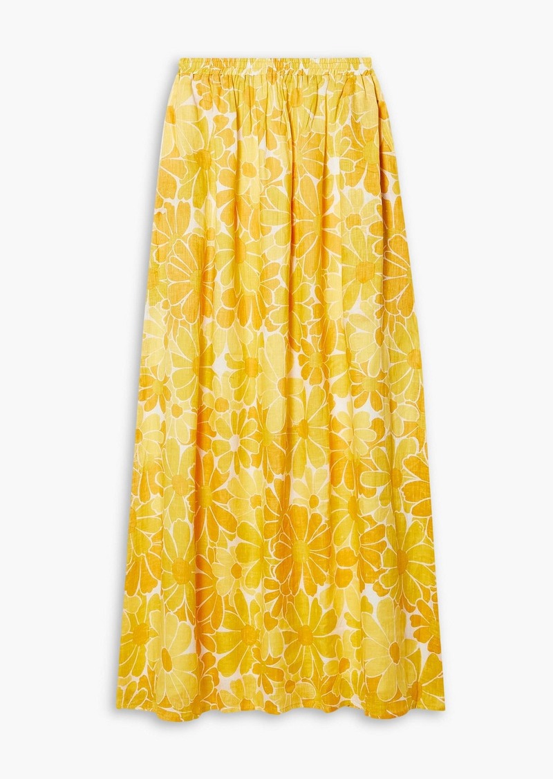 Faithfull The Brand - Danita floral-print linen maxi skirt - Yellow - UK 8