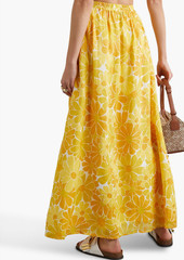 Faithfull The Brand - Danita floral-print linen maxi skirt - Yellow - UK 8