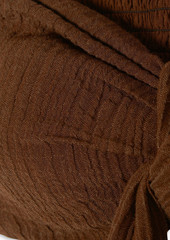 Faithfull The Brand - Glenda cropped linen-blend gauze halterneck top - Brown - UK 14