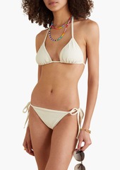 Faithfull The Brand - Hazel seersucker low-rise bikini briefs - White - XL