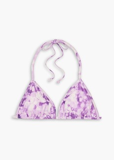 Faithfull The Brand - Jaqueline tie-dyed stretch-ECONYL triangle bikini top - Purple - S