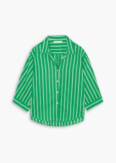 Faithfull The Brand - Paradise striped cotton-voile shirt - Green - UK 14