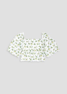 Faithfull The Brand - Quincy cropped floral-print cotton-poplin top - Yellow - UK 16