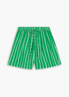 Faithfull The Brand - Sereno striped cotton-voile shorts - Green - UK 6