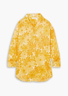 Faithfull The Brand - Tortuga floral-print linen mini shirt dress - Yellow - UK 6