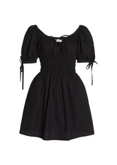 Faithfull The Brand - Women's Kanika Smocked Cotton Mini Dress - Black - Moda Operandi