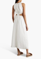 Faithfull The Brand - Zeta cutout linen midi dress - White - UK 16