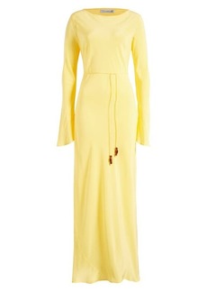 Faithfull the Brand Bellini Long Sleeve Silk Crepe Maxi Dress