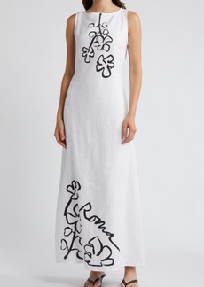 Faithfull the Brand Nahana Floral Sketch Linen Dress