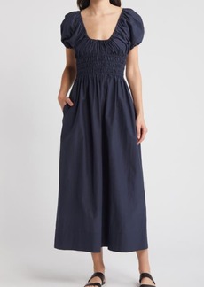 Faithfull the Brand Seine Puff Sleeve Silk & Cotton Dress