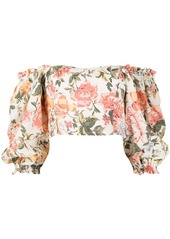 Faithfull the Brand floral print off-shoulder cropped top
