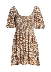 Faithfull the Brand Ilaria Leopard Mini Dress