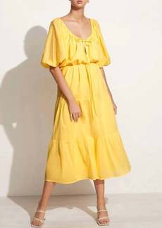 Faithfull the Brand Marloe Maxi Dress In Plain Lemon