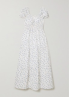 Faithfull the Brand Net Sustain Matisse Shirred Floral-print Cotton-poplin Midi Dress