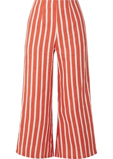 Faithfull the Brand Tomas Cropped Striped Linen Wide-leg Pants