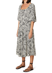 Faithfull the Brand Elbow Sleeve Paisley Crepe Dress in Artemis Paisley Print at Nordstrom