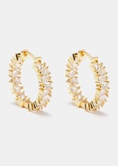 Fallon - Cubic Zirconia & Gold-plated Hoop Earrings - Womens - Gold Multi