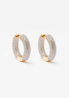 Fallon - Doughnut Zircon & 14kt Gold-plated Hoop Earrings - Womens - Gold Multi