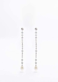 Fallon - Shell Pearl Drop Crystal Earrings - Womens - Pearl