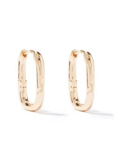 Fallon - Square-link Gold-plated Hoop Earrings - Womens - Yellow Gold - ONE SIZE
