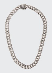 FALLON Baguette Curb-Chain Collar Necklace