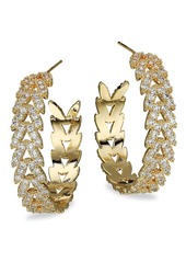 Fallon Monarch Pavé Laurel Hoop Earrings